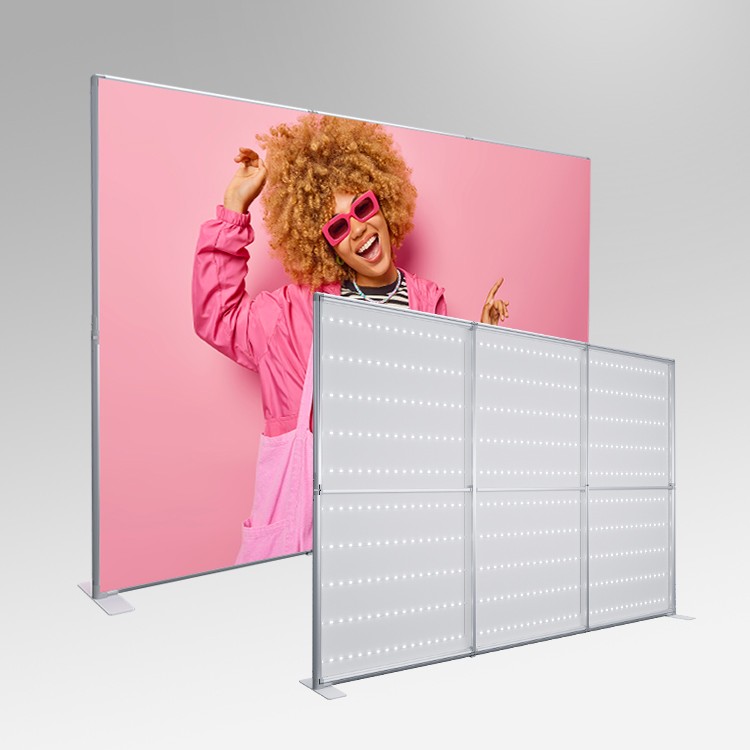 Fast Wall printed graphic and LED backwall combination