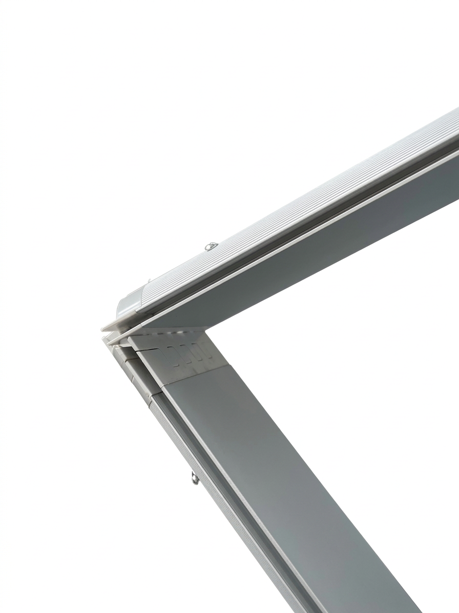 Pop Up aluminium frame corner construction detail